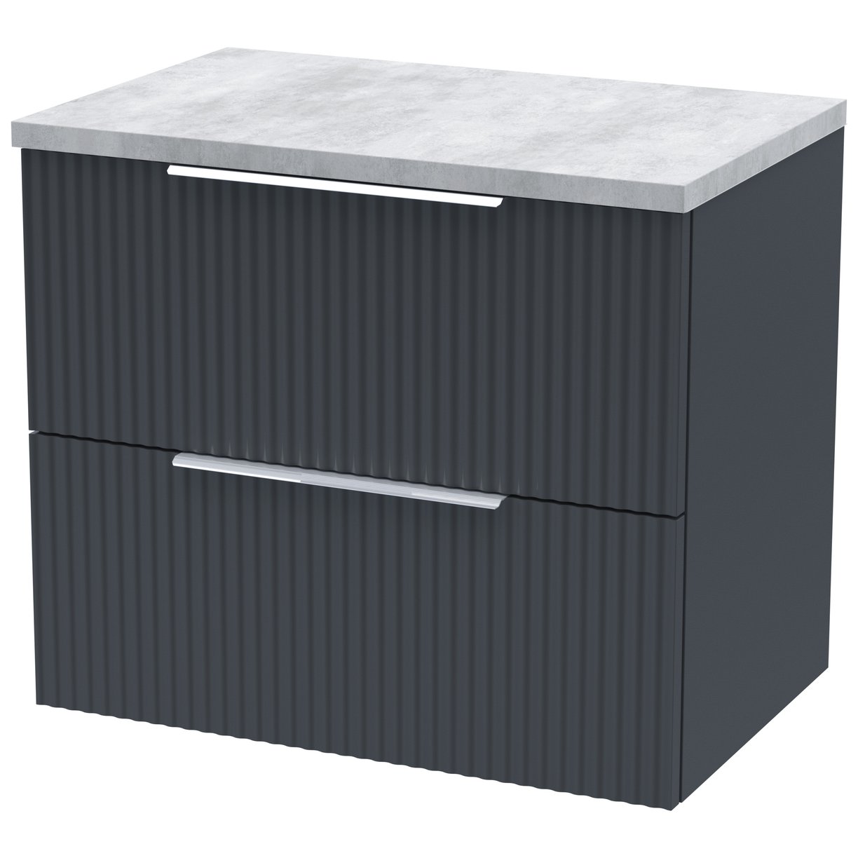 600 W/H 2-Drawer Vanity & Laminate Top - Satin Soft Black