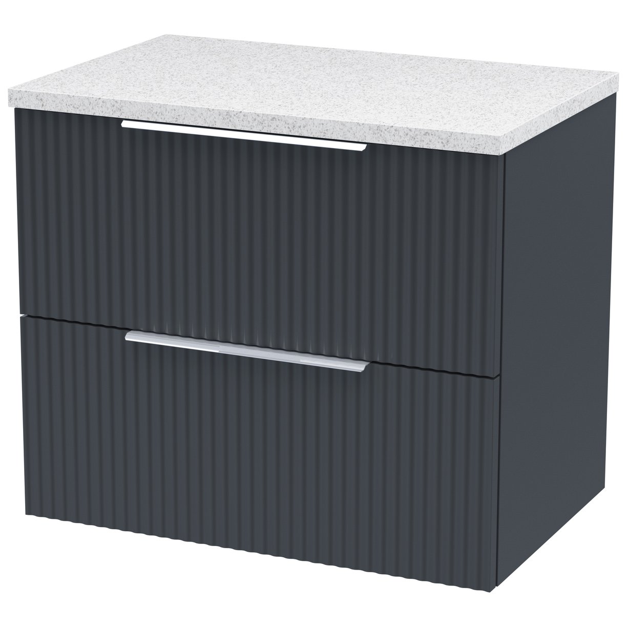 600 W/H 2-Drawer Vanity & Laminate Top - Satin Soft Black