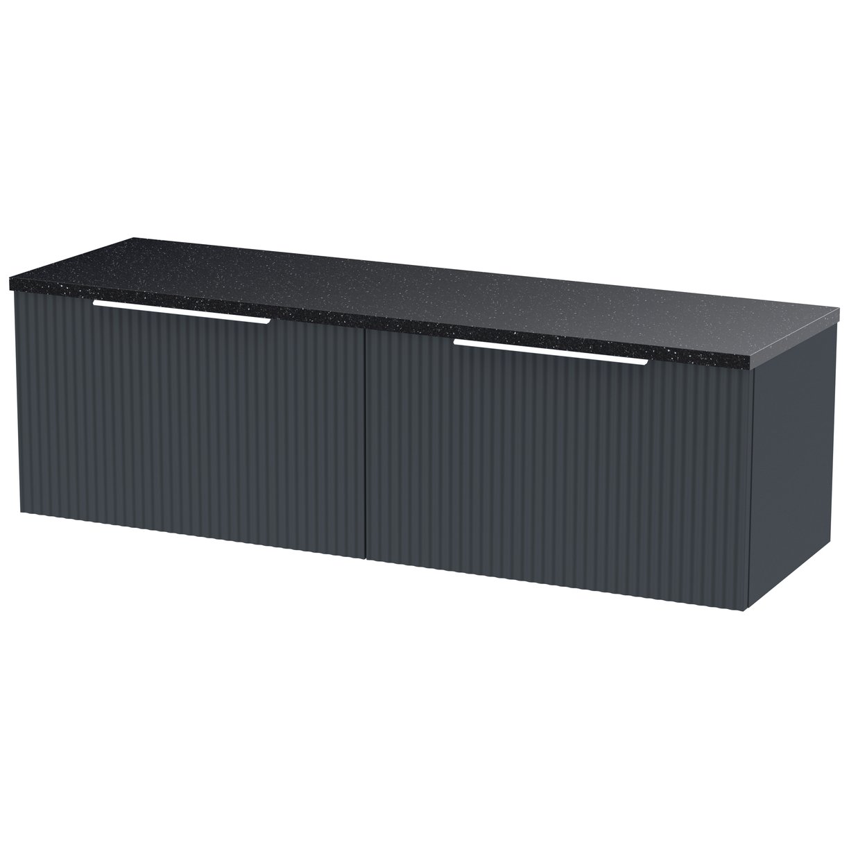 1200 W/H 2-Drawer Vanity & Laminate Top - Satin Soft Black