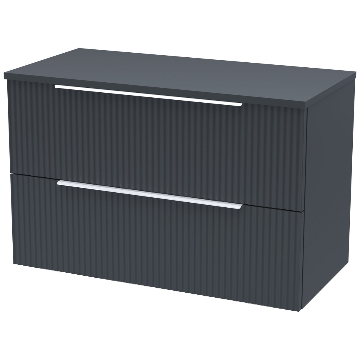 800 W/H 2-Drawer Vanity & Worktop - Satin Soft Black