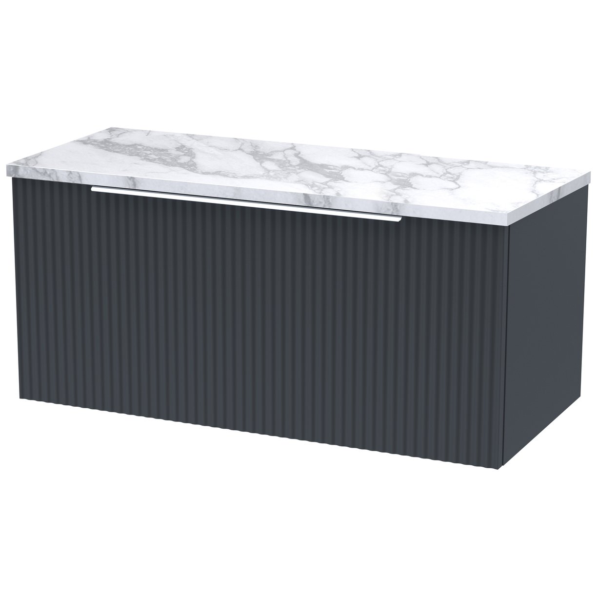 800 W/H Single Drawer Vanity & Laminate - Satin Soft Black