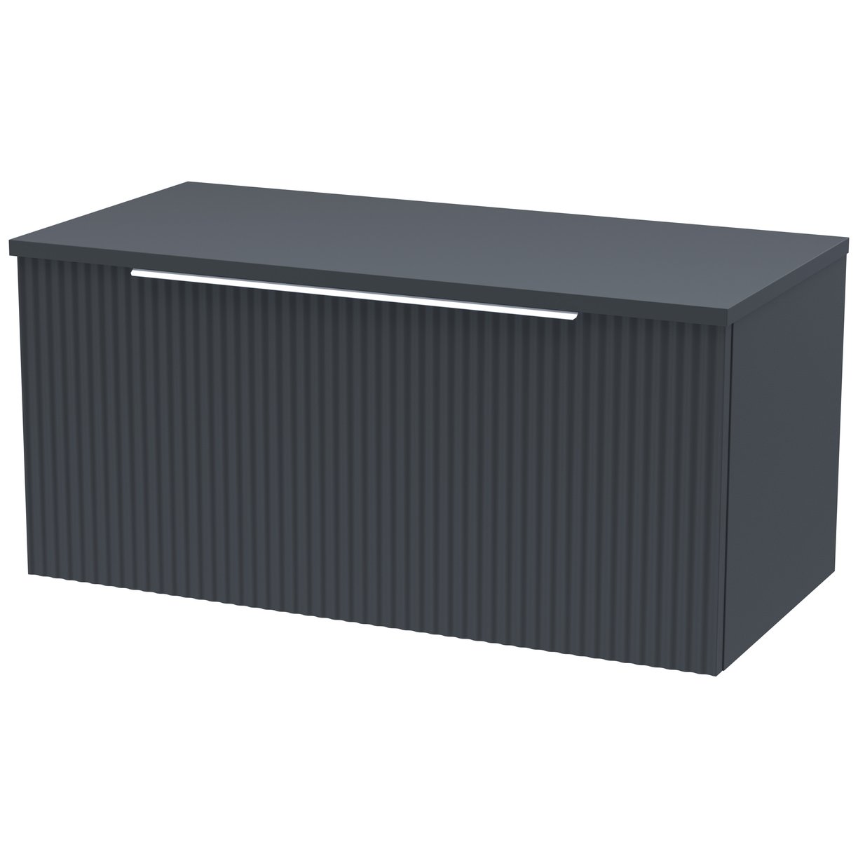 800 W/H Single Drawer Vanity & Worktop - Satin Soft Black