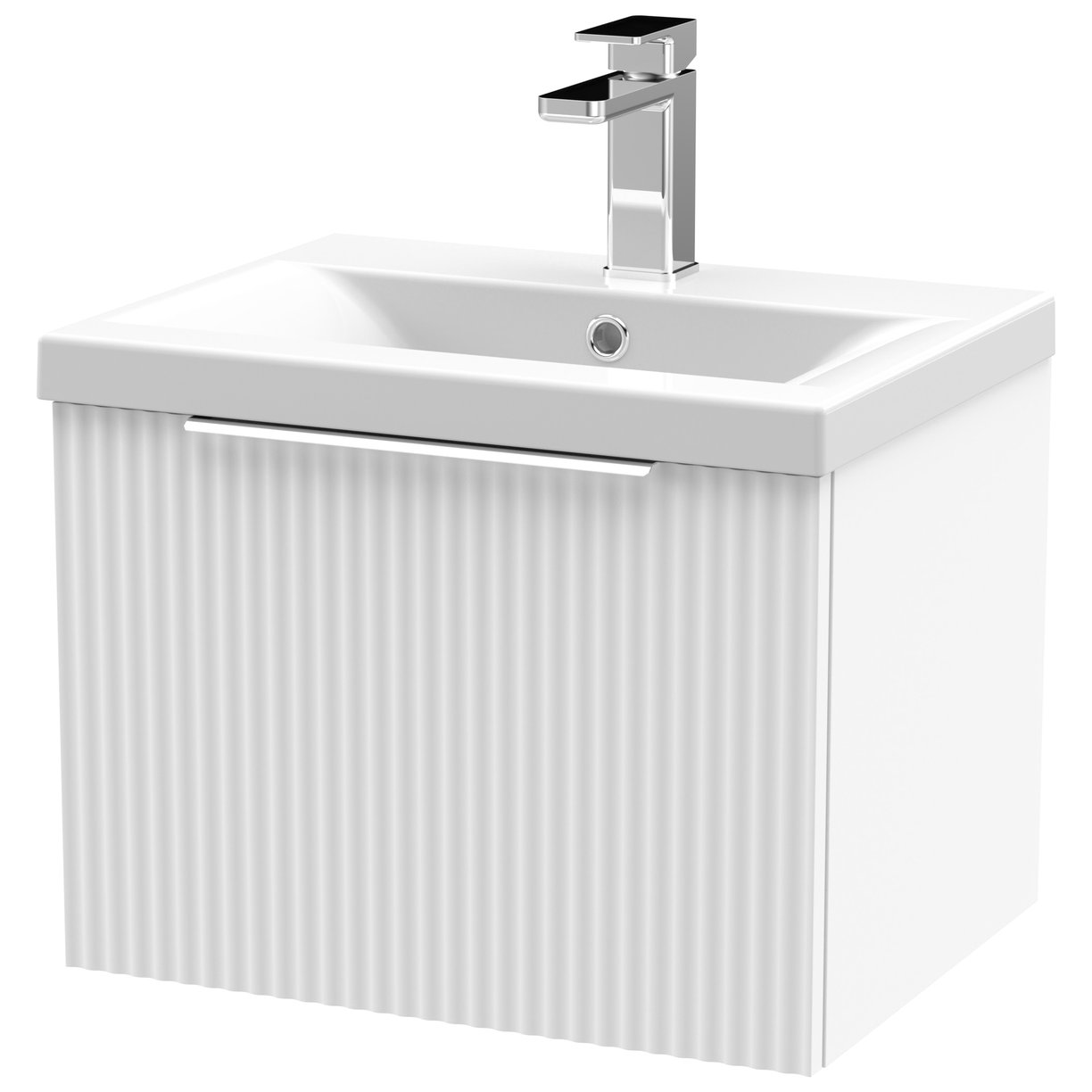 500 W/H Single Drawer Vanity & Basin 1 - Satin White