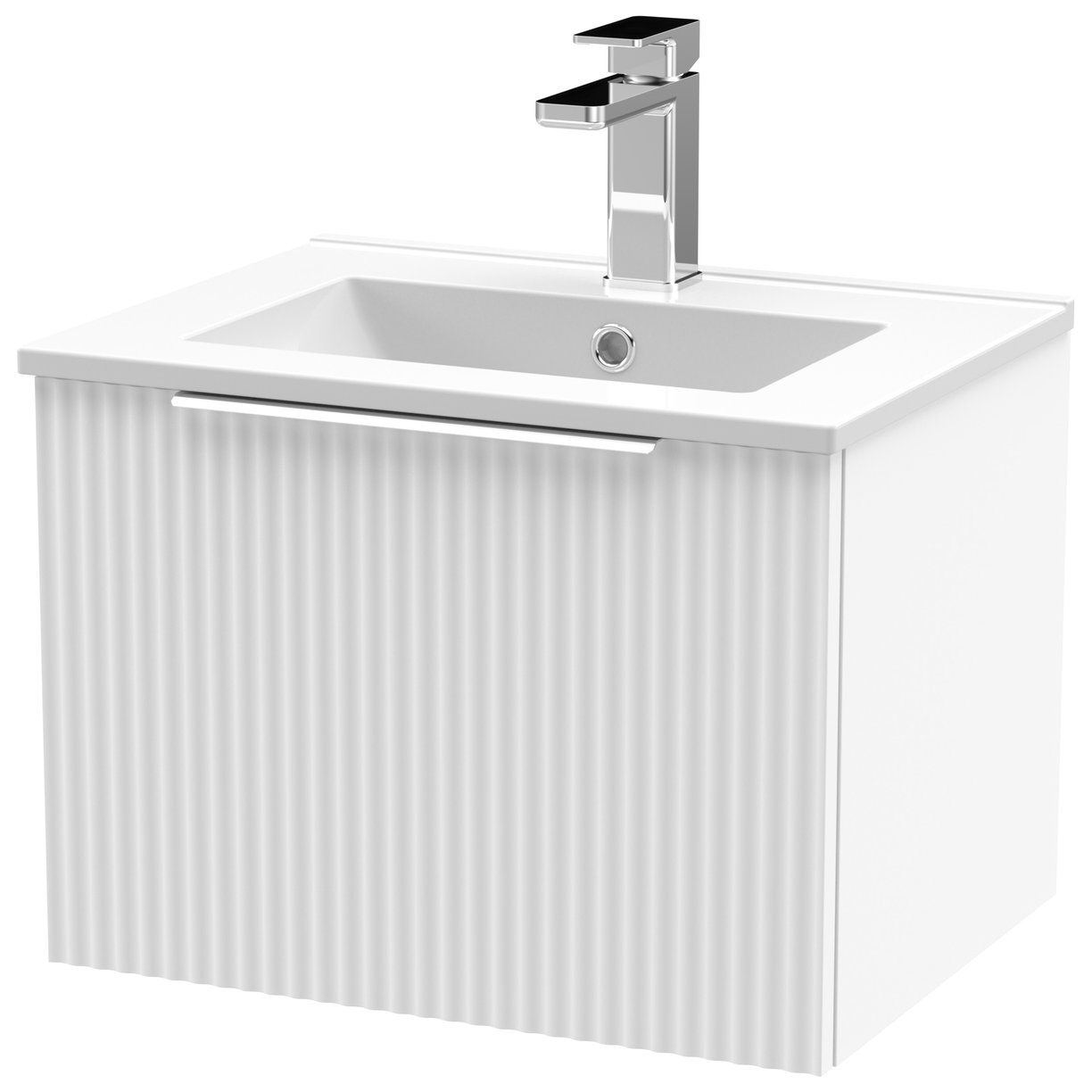 500 W/H Single Drawer Vanity & Basin 2 - Satin White