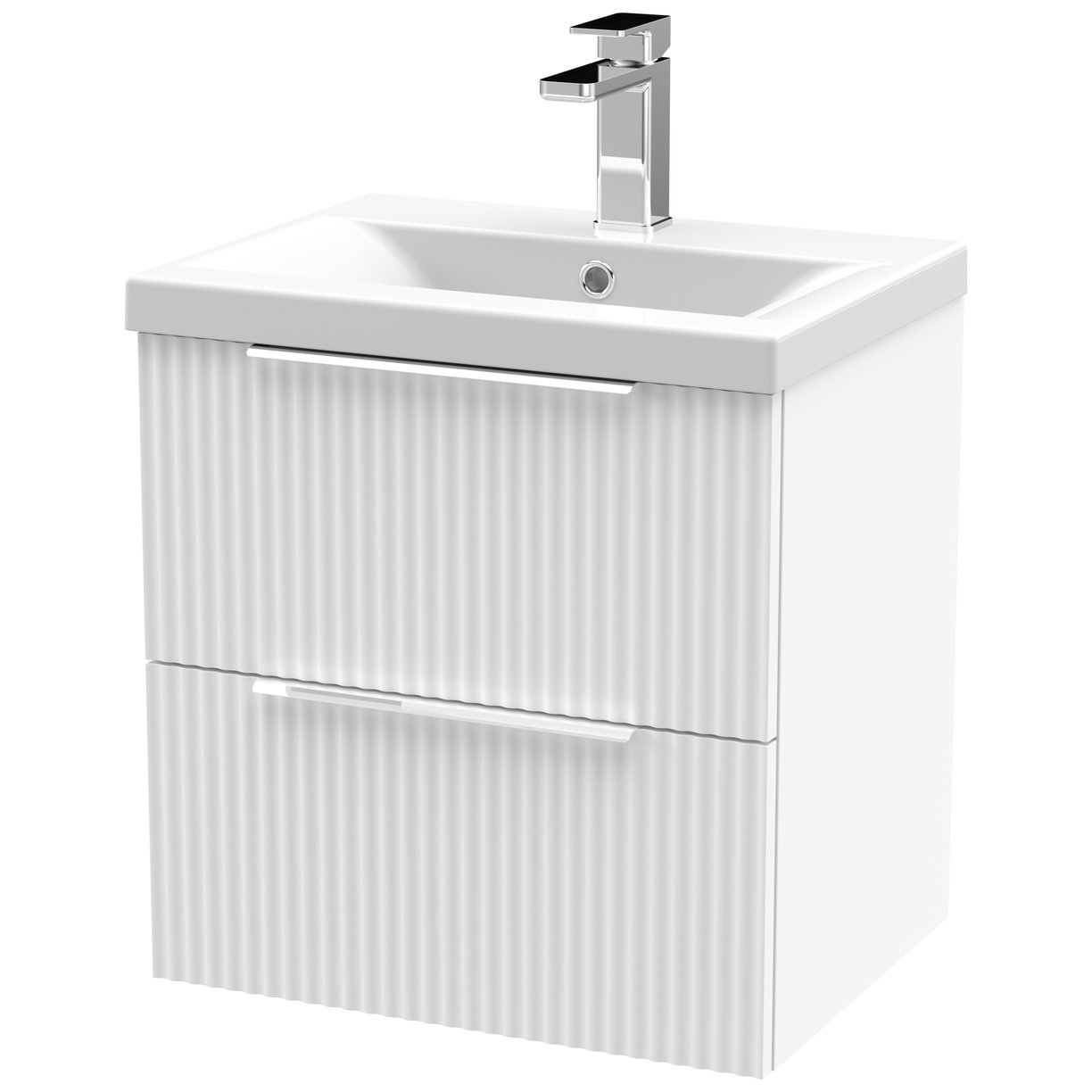 500 W/H 2-Drawer Vanity & Basin 1 - Satin White