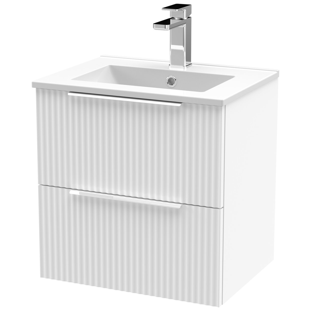 500 W/H 2-Drawer Vanity & Basin 2 - Satin White