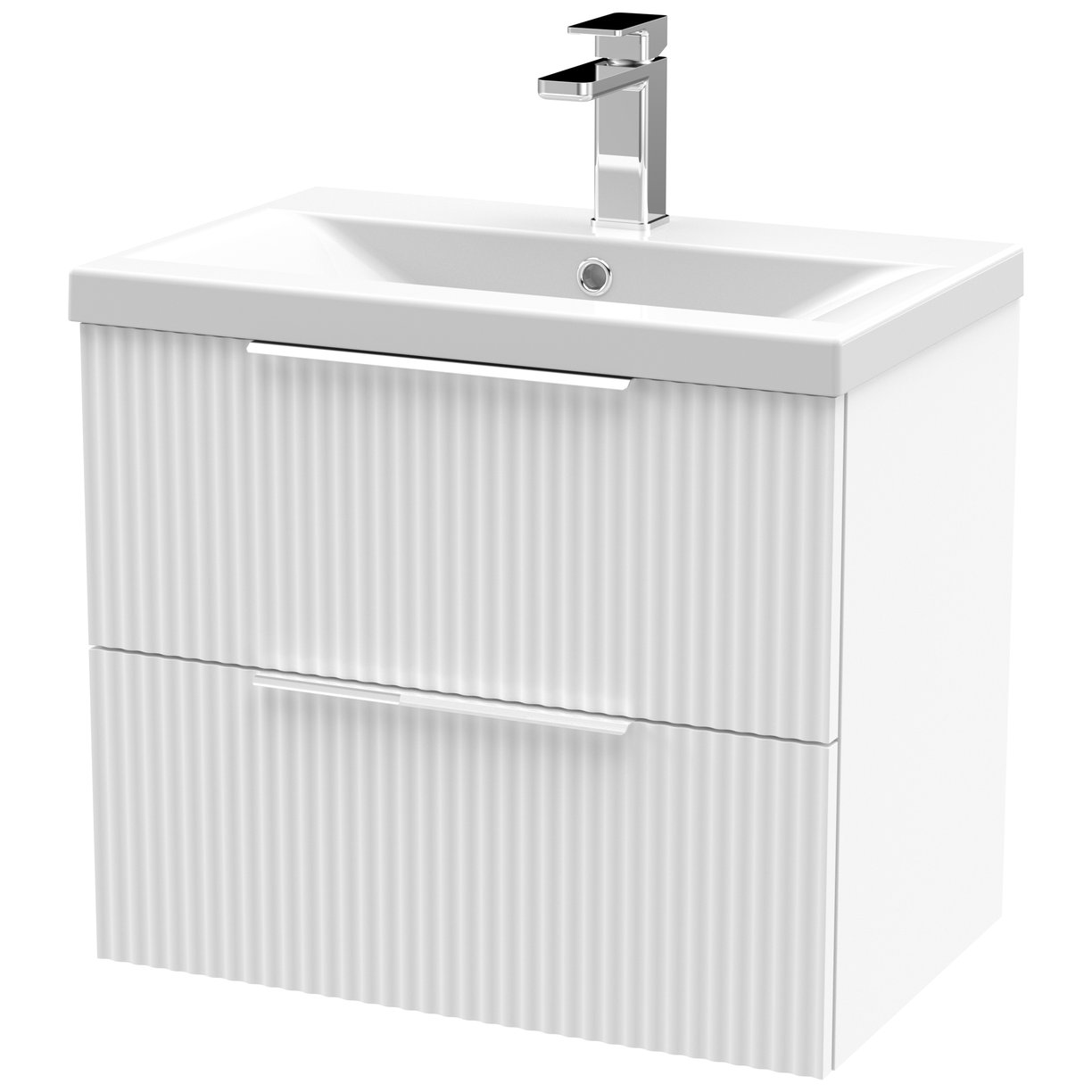 600 W/H 2-Drawer Vanity & Basin 1 - Satin White