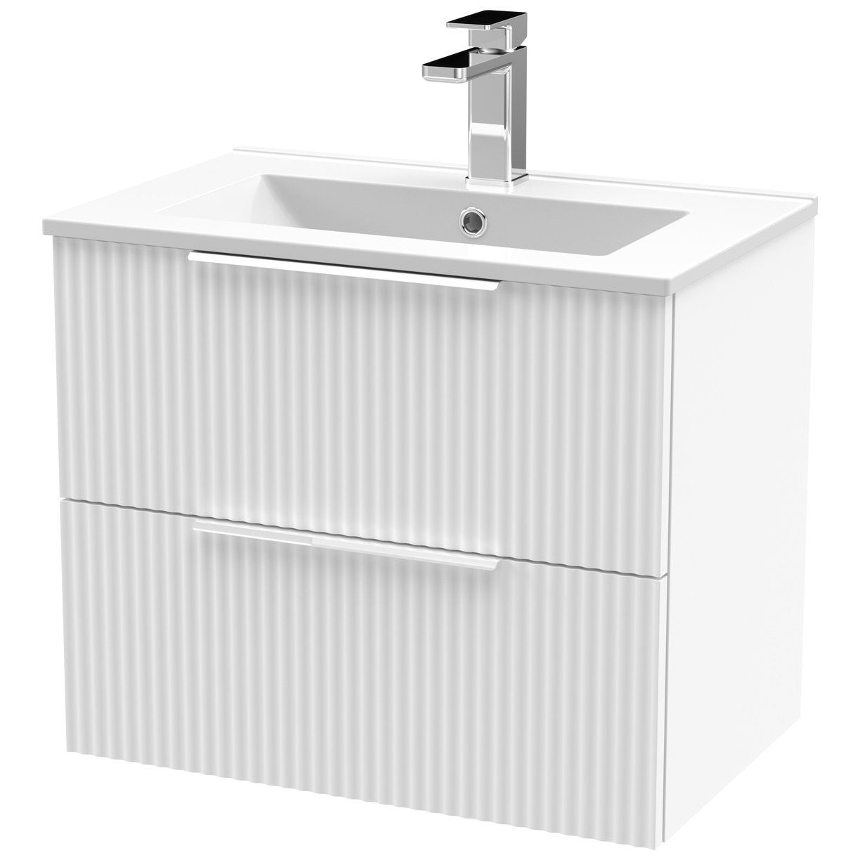 600 W/H 2-Drawer Vanity & Basin 2 - Satin White