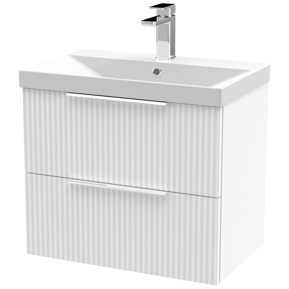 600 W/H 2-Drawer Vanity & Basin 3 - Satin White
