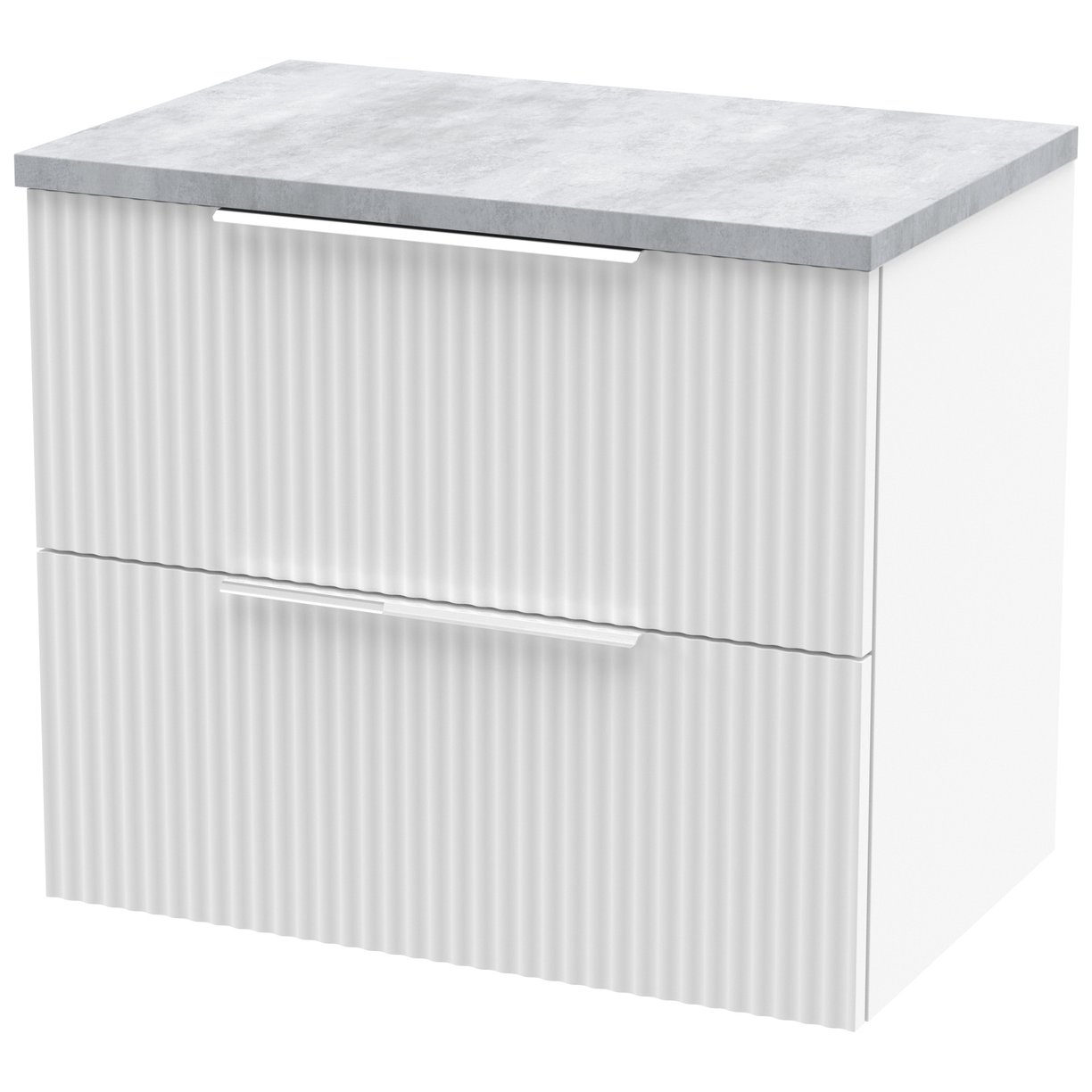 600 W/H 2-Drawer Vanity & Laminate Top - Satin White
