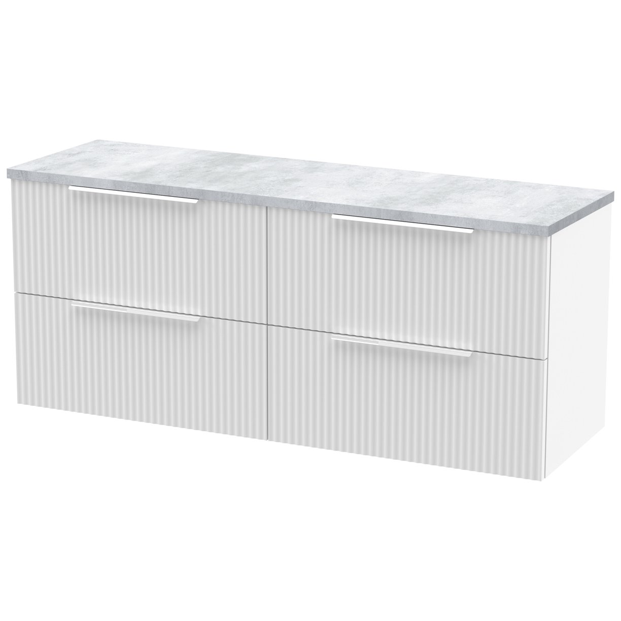 1200 W/H 4-Drawer Vanity & Laminate Top - Satin White
