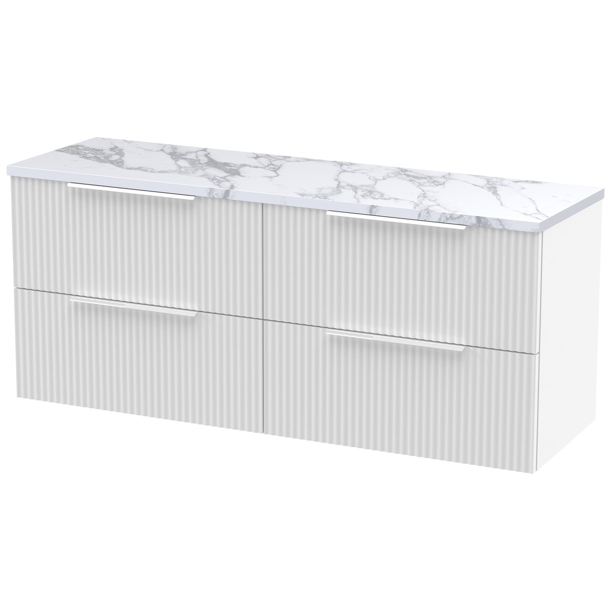 1200 W/H 4-Drawer Vanity & Laminate Top - Satin White
