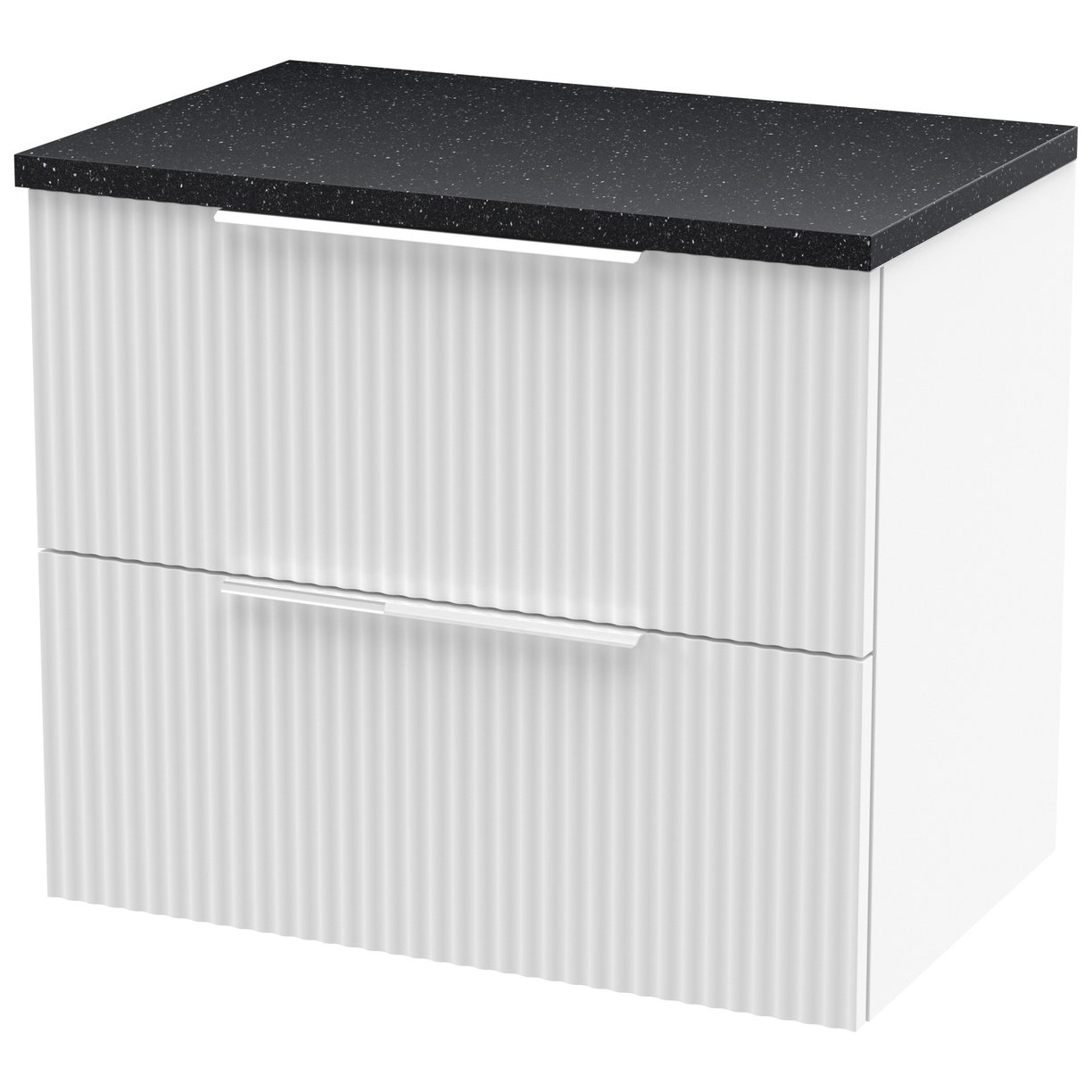 600 W/H 2-Drawer Vanity & Laminate Top - Satin White