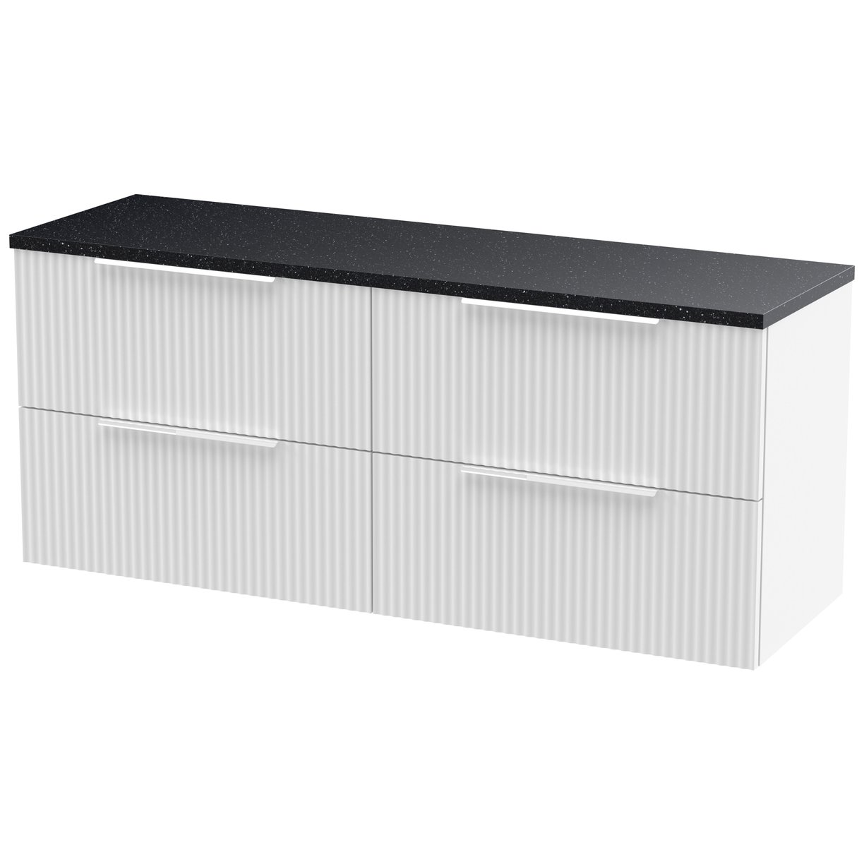 1200 W/H 4-Drawer Vanity & Laminate Top - Satin White
