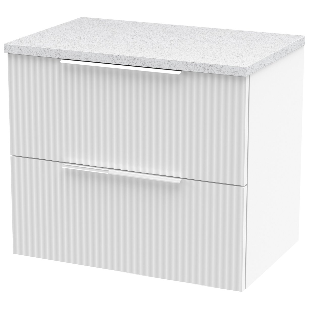 600 W/H 2-Drawer Vanity & Laminate Top - Satin White