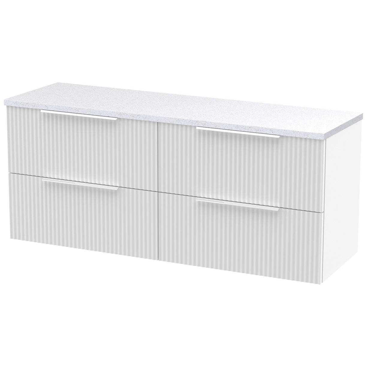 1200 W/H 4-Drawer Vanity & Laminate Top - Satin White