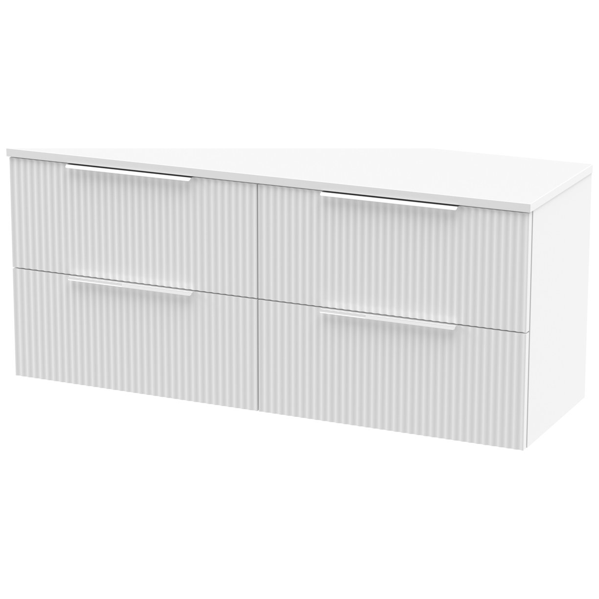 1200 W/H 4-Drawer Vanity & Worktop - Satin White