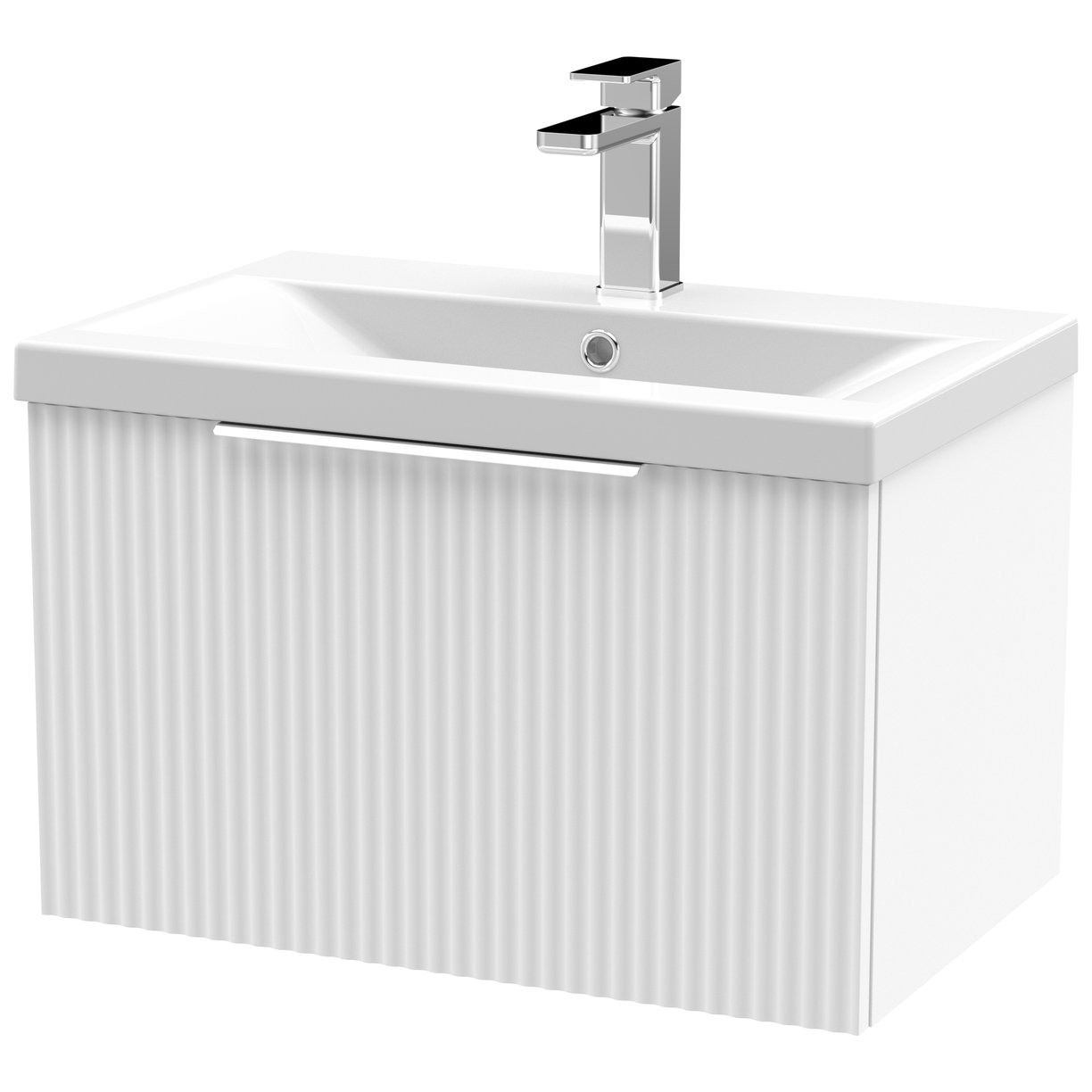 600 W/H Single Drawer Vanity & Basin 1 - Satin White