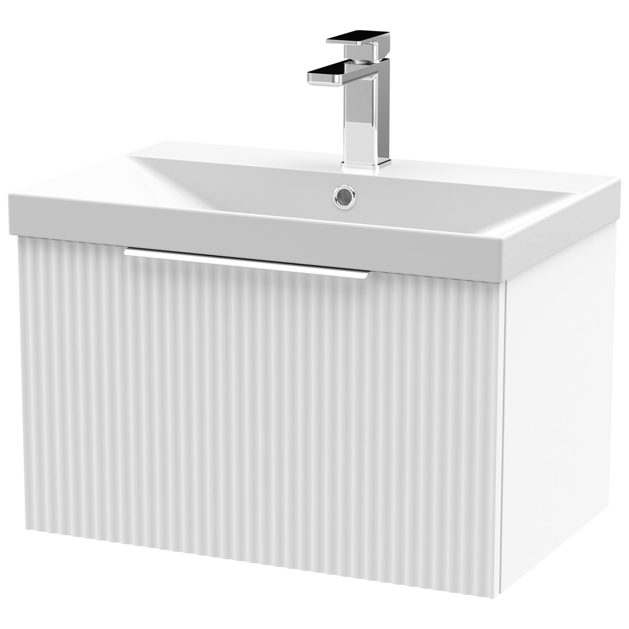 600 W/H Single Drawer Vanity & Basin 3 - Satin White