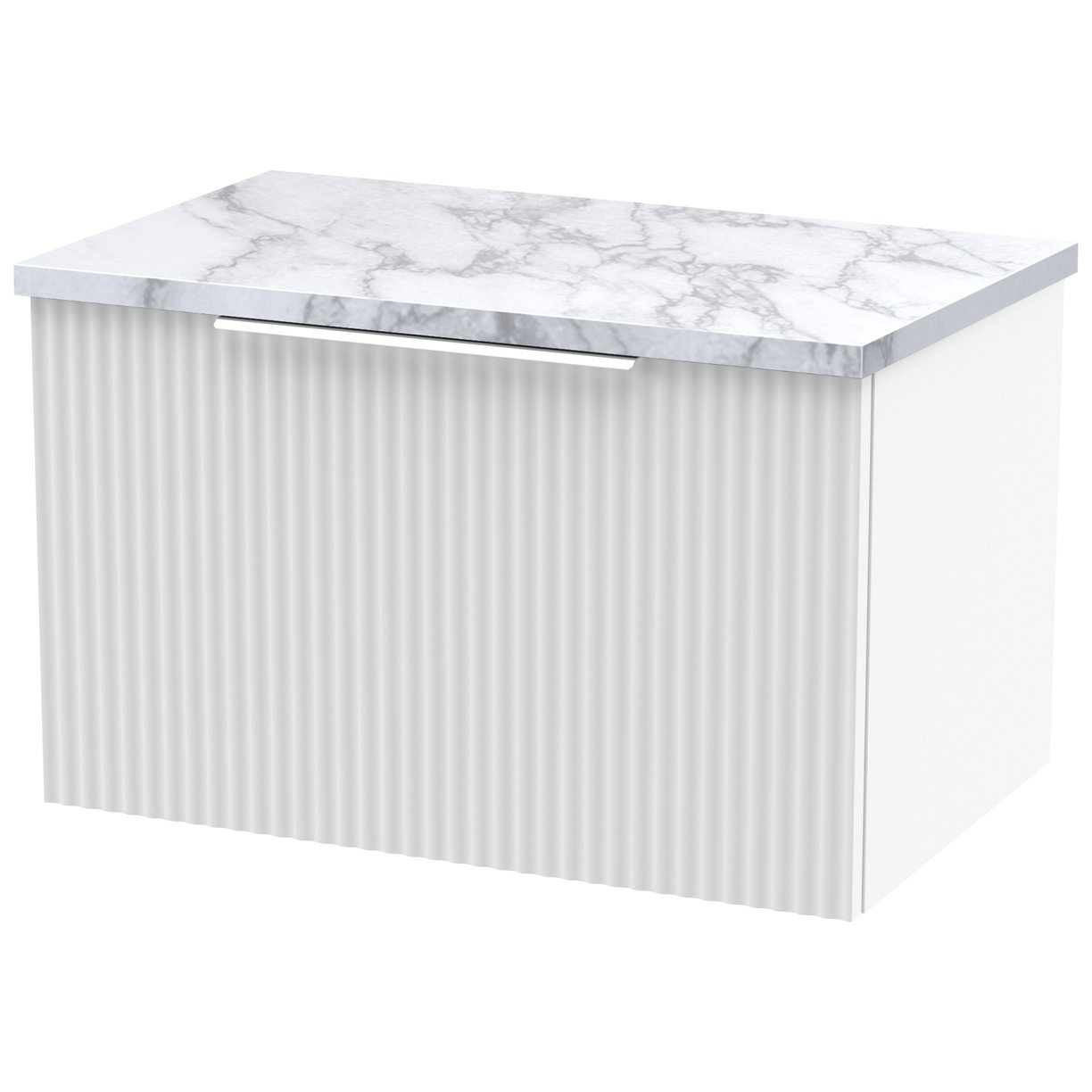 600 W/H Single Drawer Vanity & Laminate - Satin White