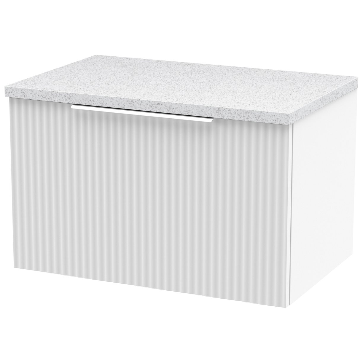 600 W/H Single Drawer Vanity & Laminate Top - Satin White