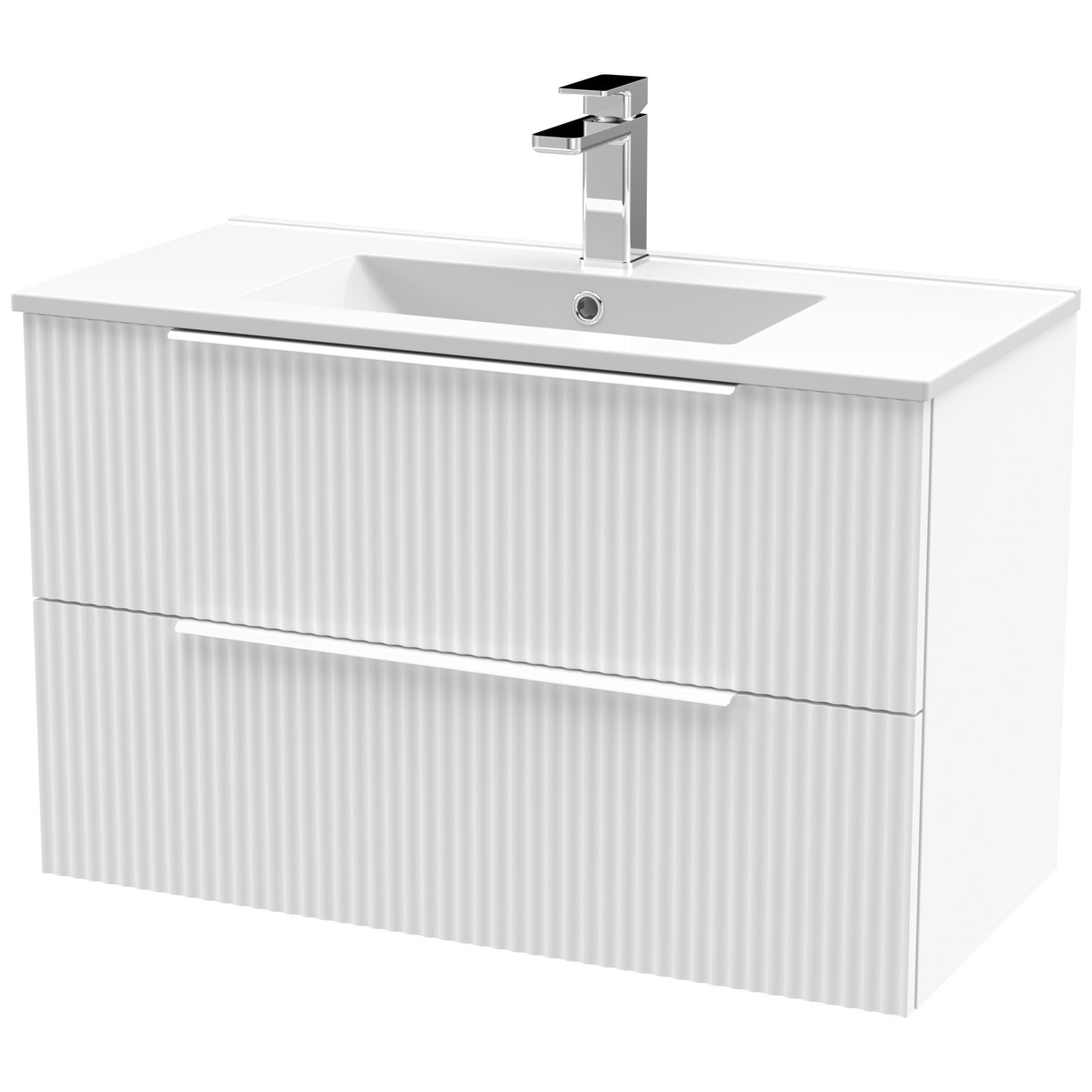 800 W/H 2-Drawer Vanity & Basin 2 - Satin White