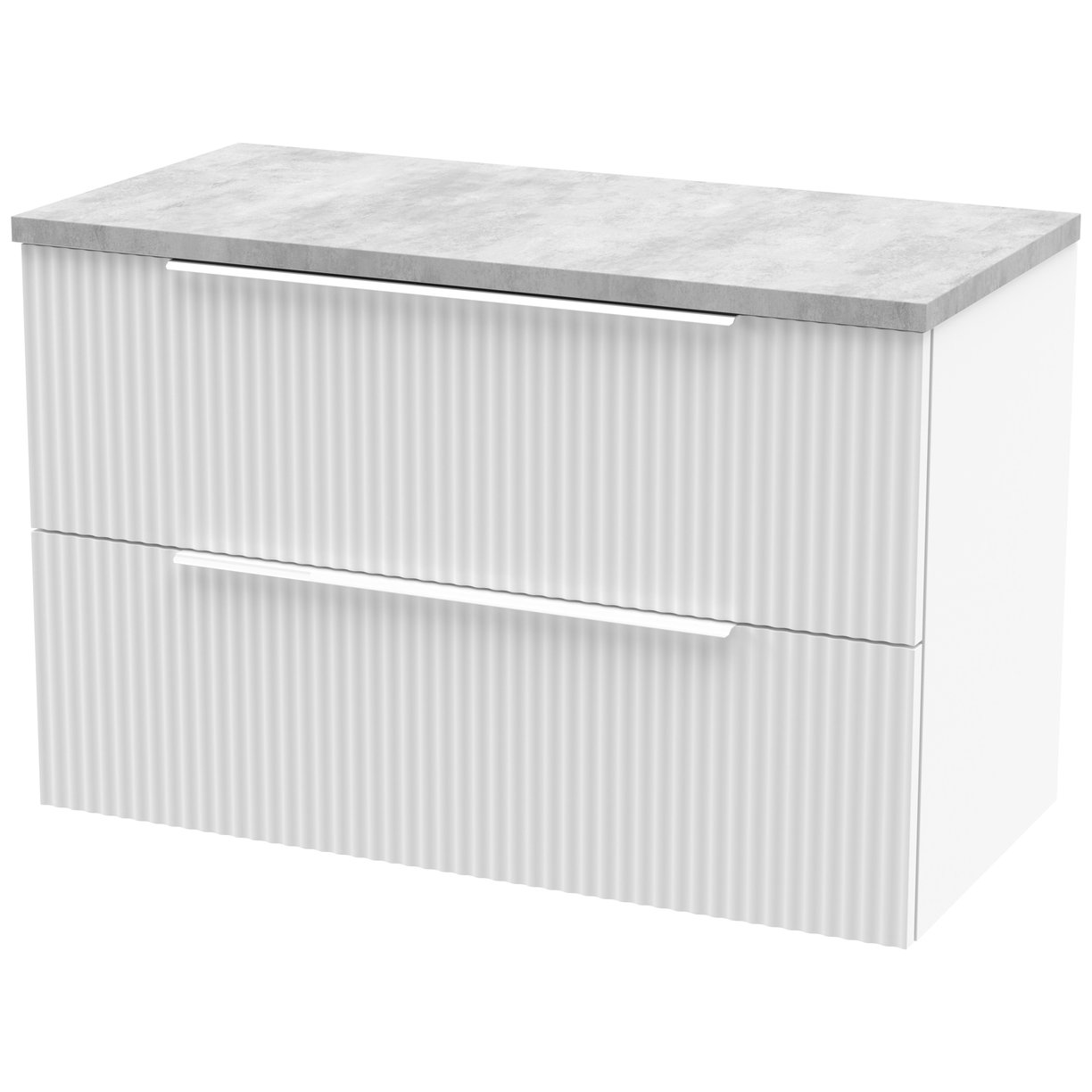 800 W/H 2-Drawer Vanity & Laminate Top - Satin White