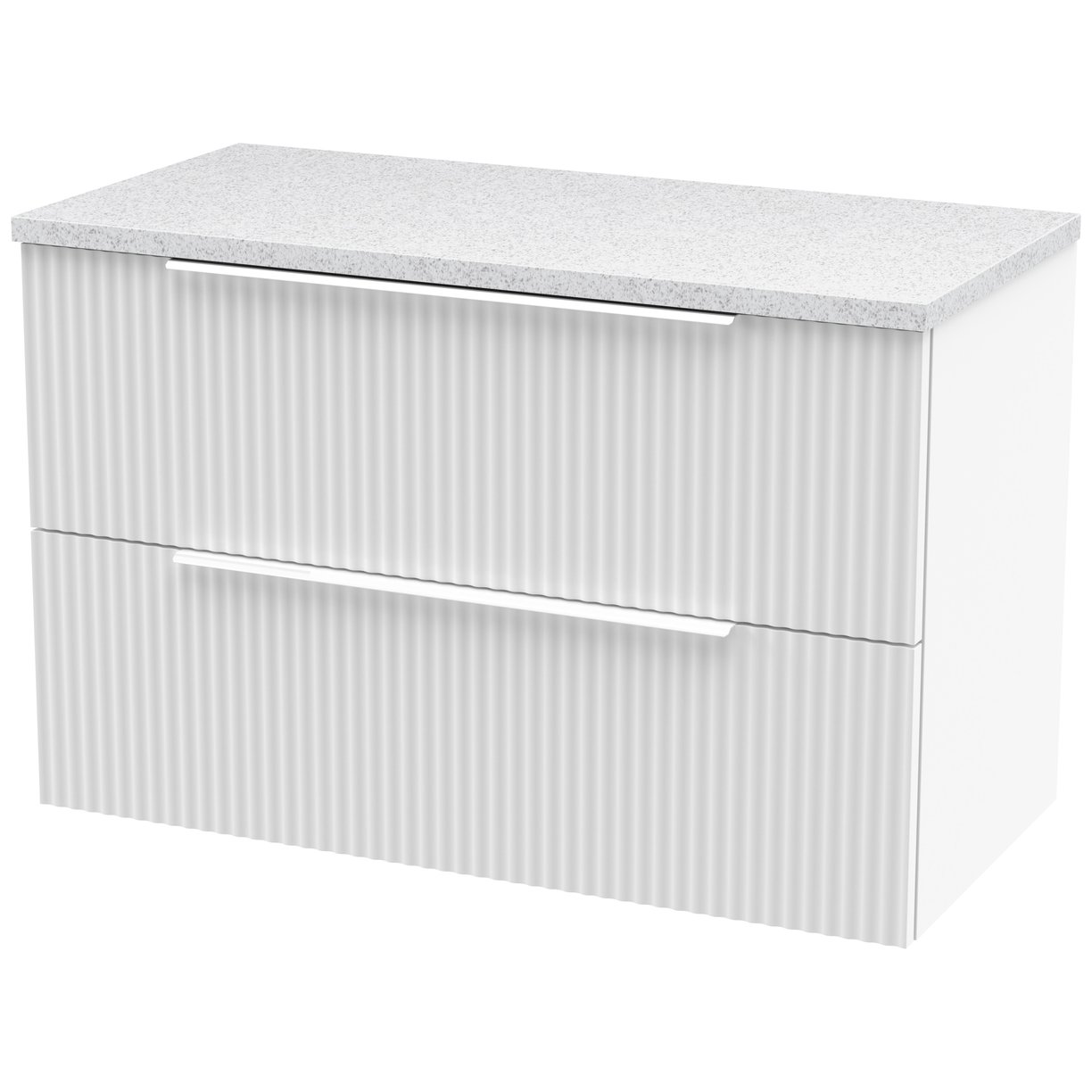 800 W/H 2-Drawer Vanity & Laminate Top - Satin White