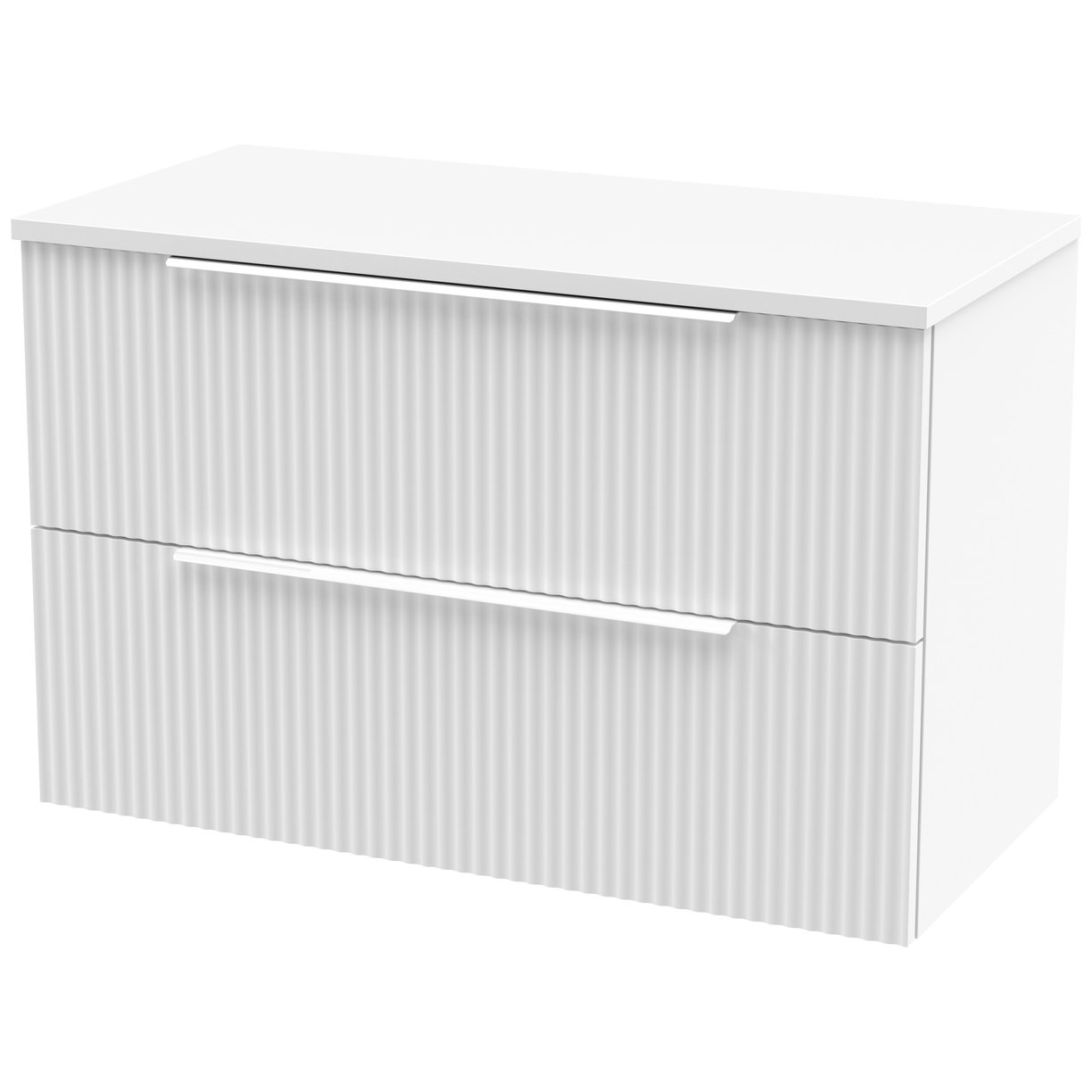 800 W/H 2-Drawer Vanity & Worktop - Satin White