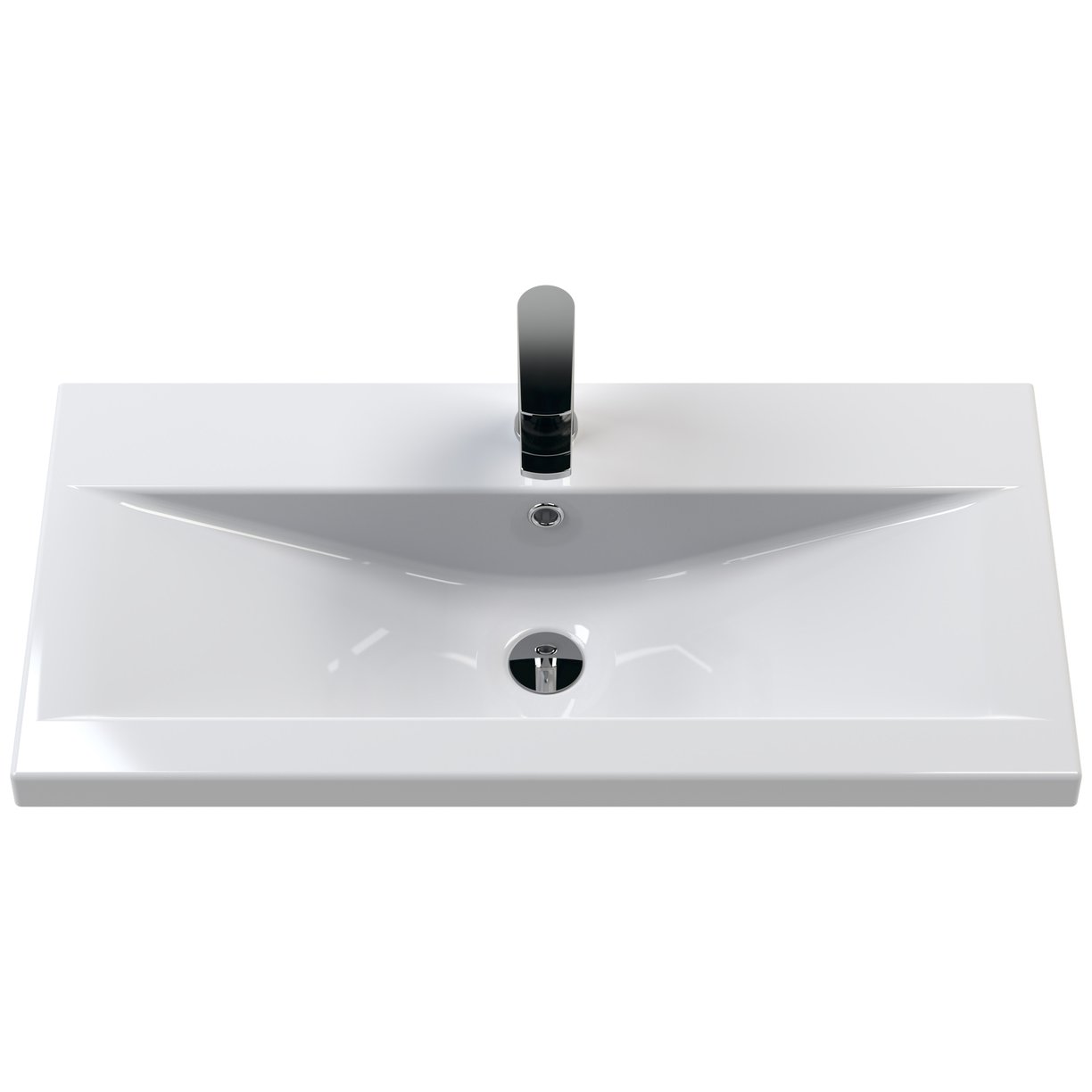 800 W/H Single Drawer Vanity & Basin 1 - Satin White