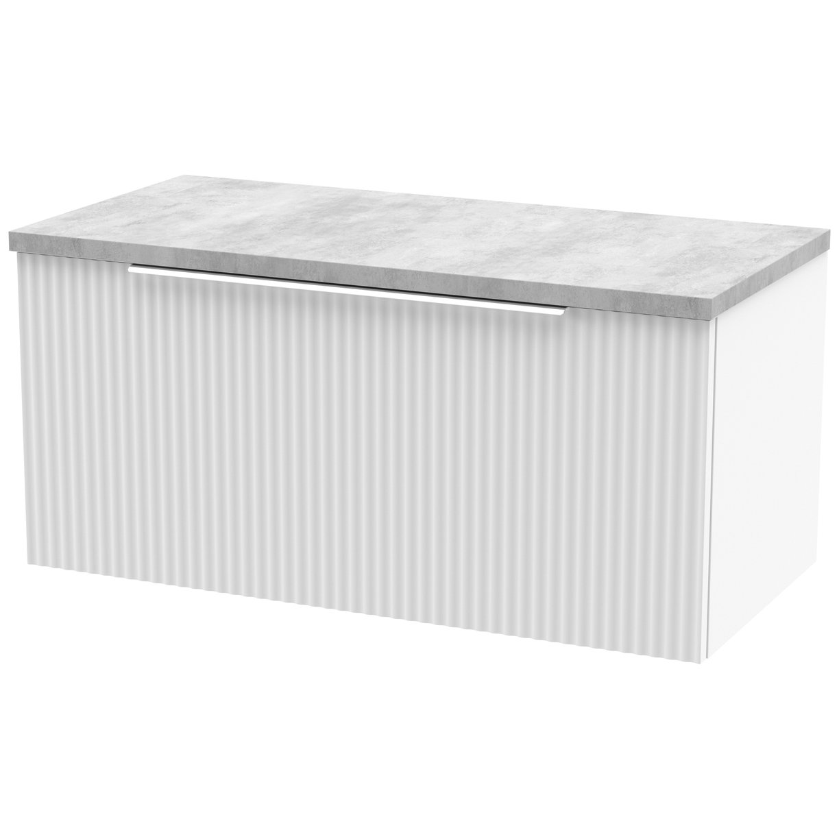 800 W/H Single Drawer Vanity & Laminate Top - Satin White