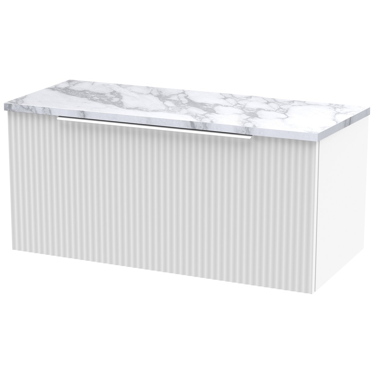 800 W/H Single Drawer Vanity & Laminate - Satin White