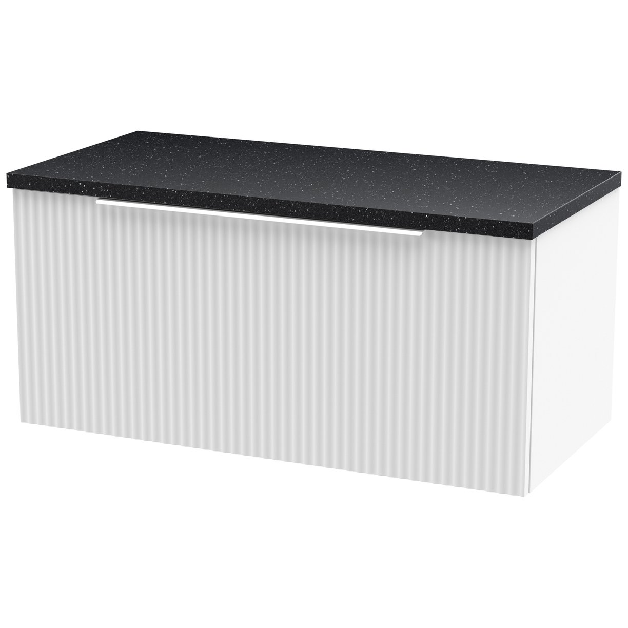 800 W/H Single Drawer Vanity & Laminate Top - Satin White