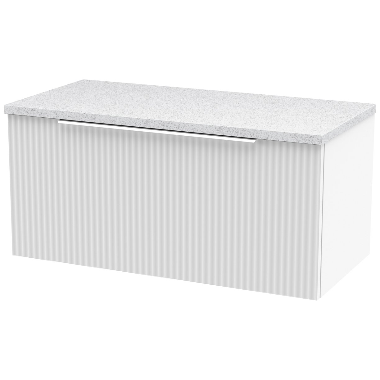 800 W/H Single Drawer Vanity & Laminate Top - Satin White