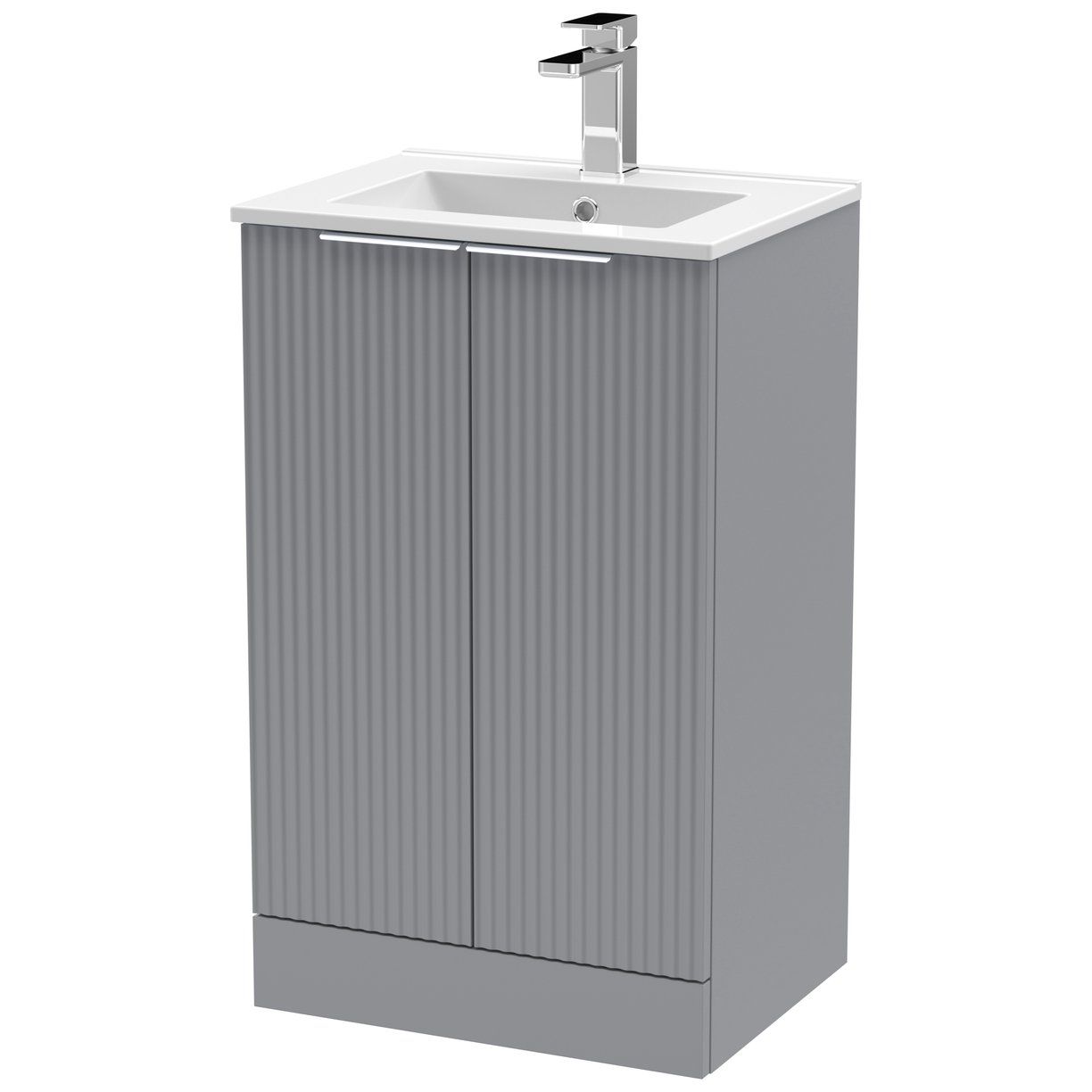 500 Fs 2-Door Vanity & Basin 2 - Satin Grey