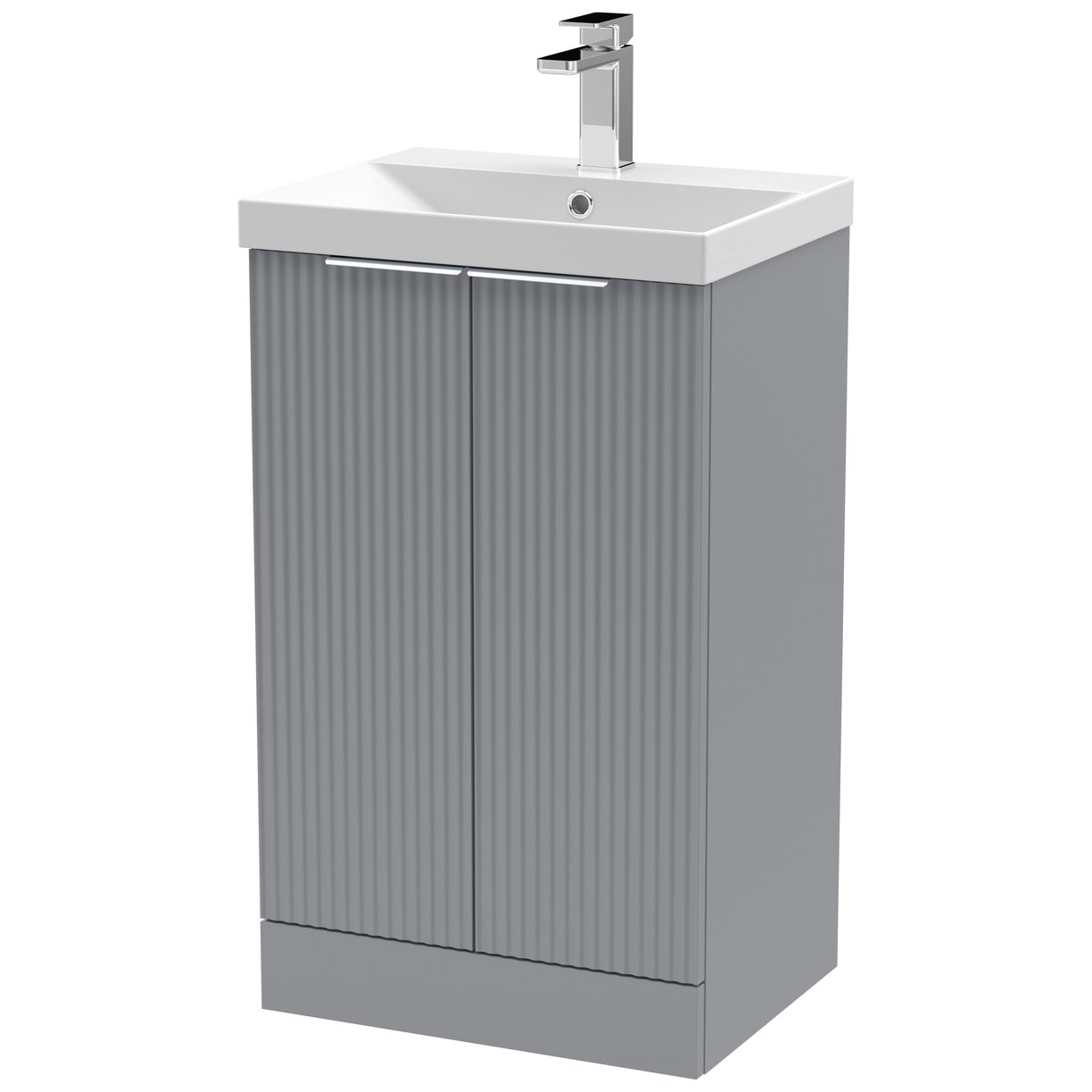 500 Fs 2-Door Vanity & Basin 3 - Satin Grey