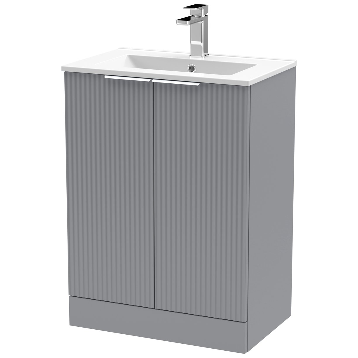 600 F/S 2-Door Vanity & Basin 2 - Satin Grey