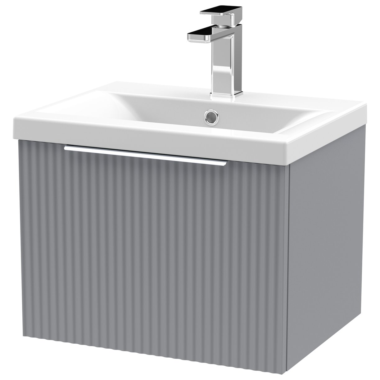 500 W/H Single Drawer Vanity & Basin 1 - Satin Grey