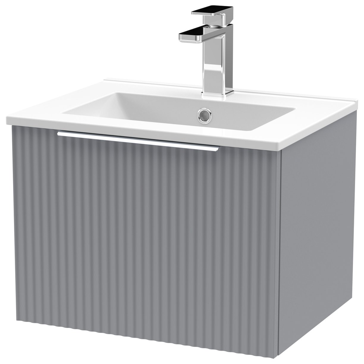 500 W/H Single Drawer Vanity & Basin 2 - Satin Grey