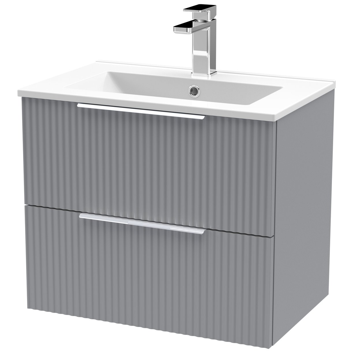 600 W/H 2-Drawer Vanity & Basin 2 - Satin Grey