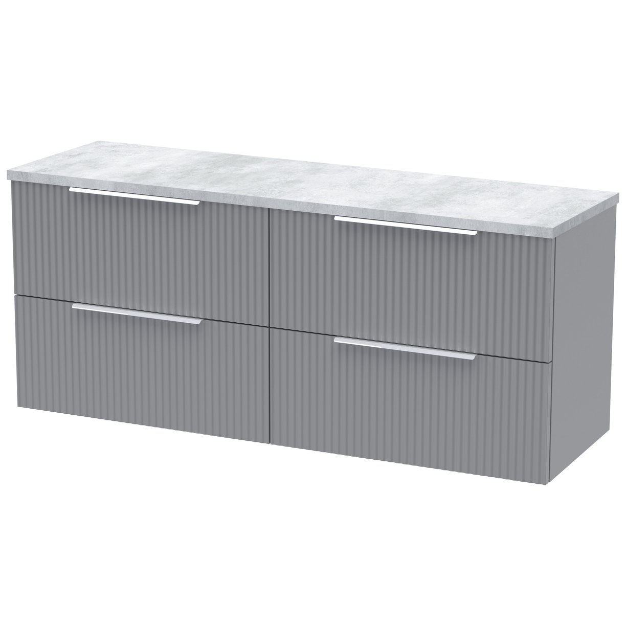 1200 W/H 4-Drawer Vanity & Laminate Top - Satin Grey
