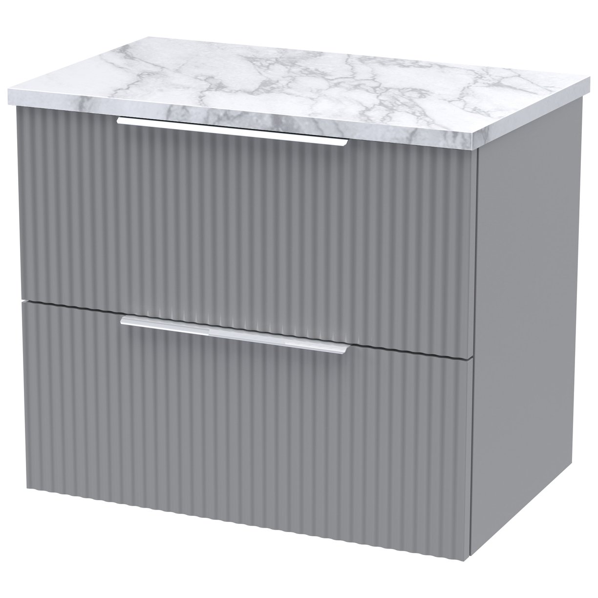 600 W/H 2-Drawer Vanity & Laminate Top - Satin Grey