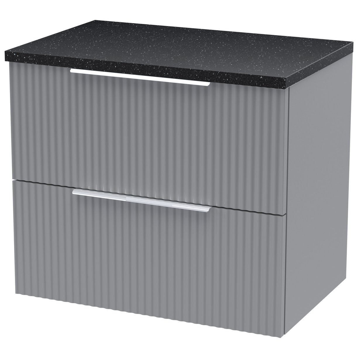 600 W/H 2-Drawer Vanity & Laminate Top - Satin Grey