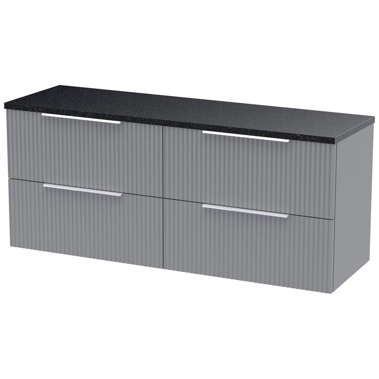 1200 W/H 4-Drawer Vanity & Laminate Top - Satin Grey