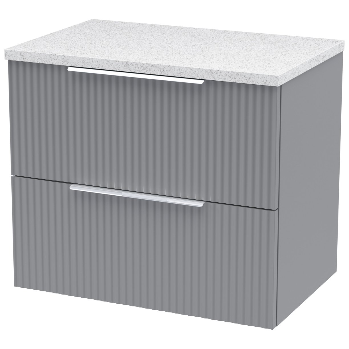 600 W/H 2-Drawer Vanity & Laminate Top - Satin Grey