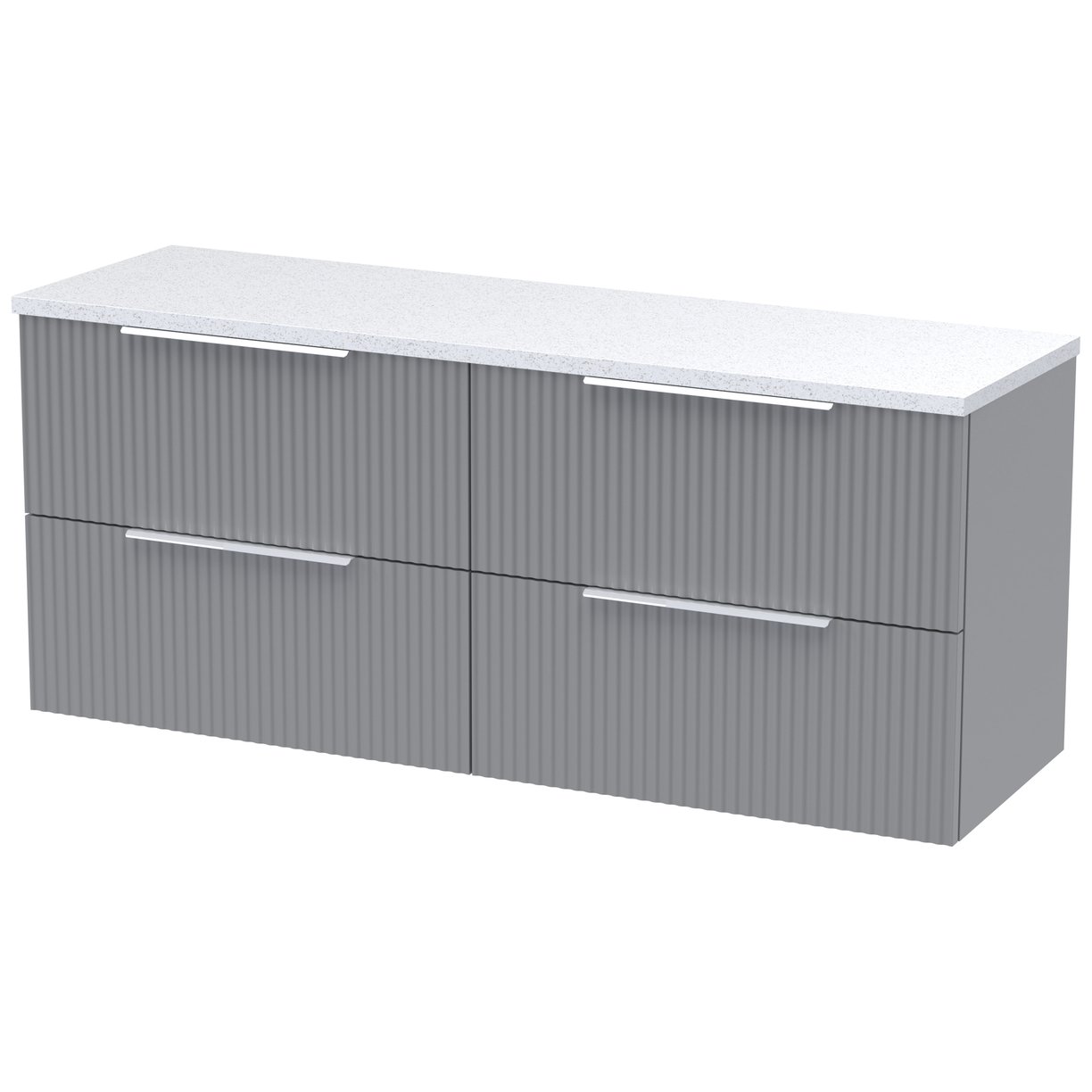 1200 W/H 4-Drawer Vanity & Laminate Top - Satin Grey