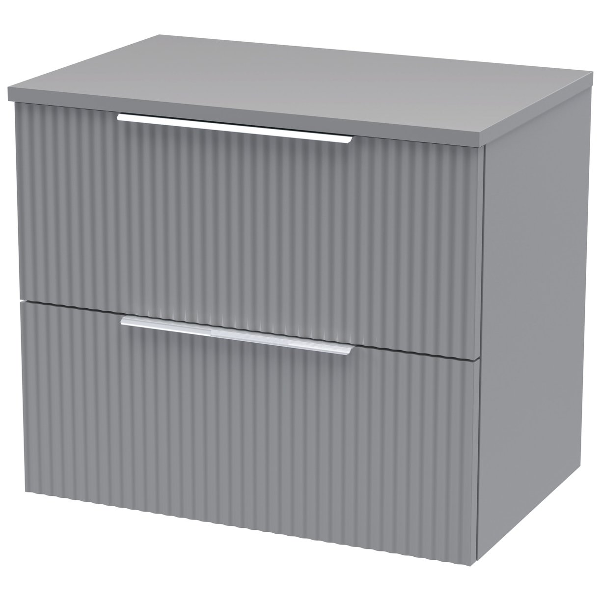 600 W/H 2-Drawer Vanity & Worktop - Satin Grey
