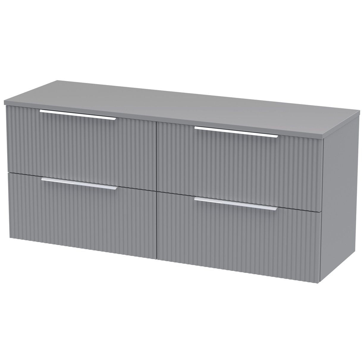 1200 W/H 4-Drawer Vanity & Worktop - Satin Grey