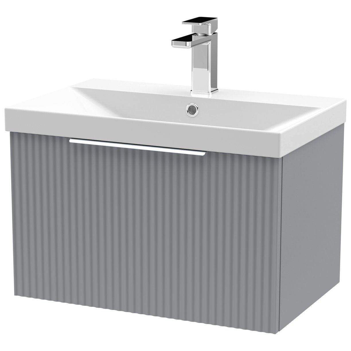 600 W/H Single Drawer Vanity & Basin 3 - Satin Grey