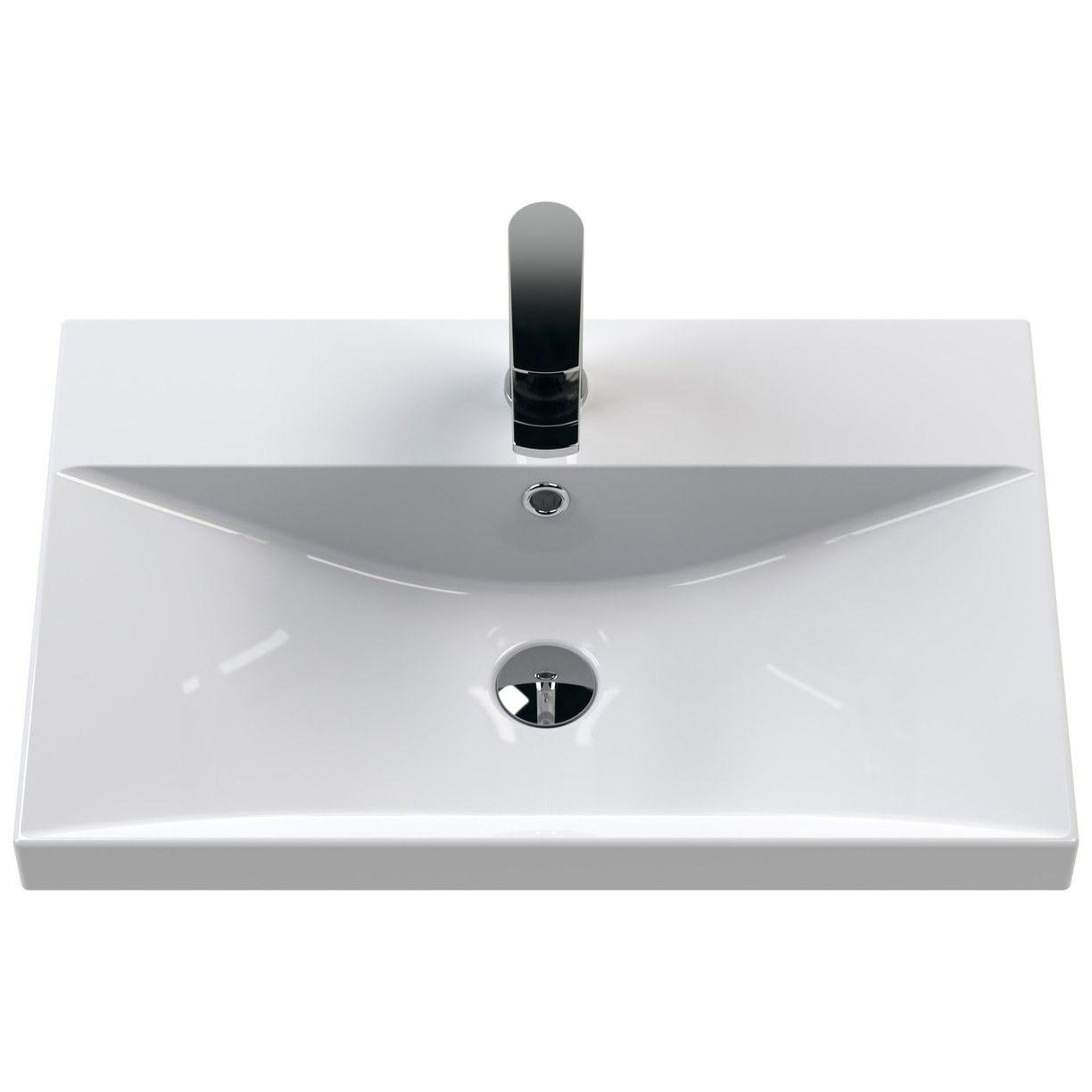 600 W/H Single Drawer Vanity & Basin 3 - Satin Grey